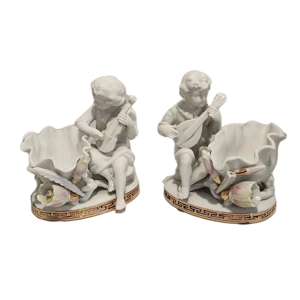 Vintage Set of Arnart Porcelain Candy Dish Figures 1 Flaw